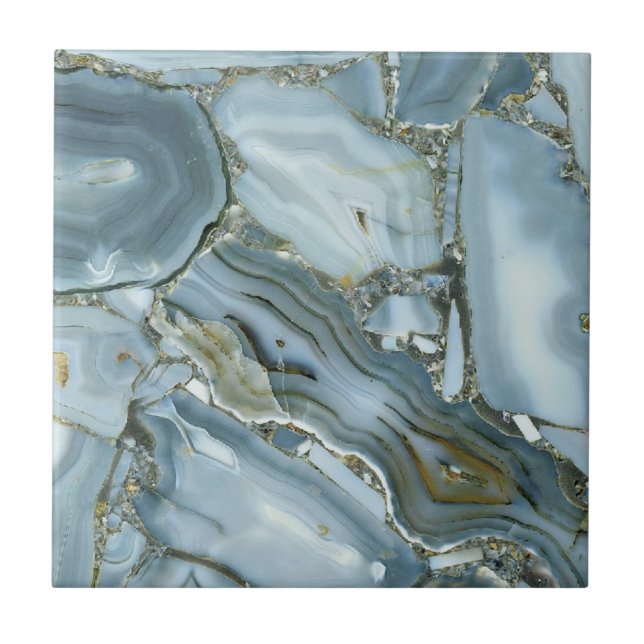 Blue Agate Elegance – Luxe Natural Stone Tile (Front)