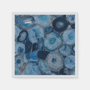 Blue Agate Gemstone Cocktail Napkins