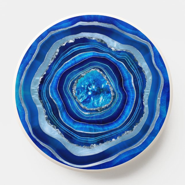 Blue Agate Geode Digital Art PopSocket (Popsocket)