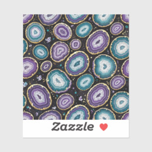 Blue Agate Geode Gold Vinyl Sticker