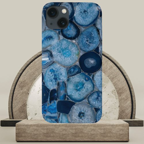 Blue Agate Geode Slices iPhone 13 Case