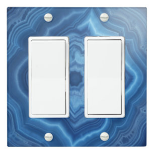 Blue Agate Geode Symmetry Abstract Light Switch Cover