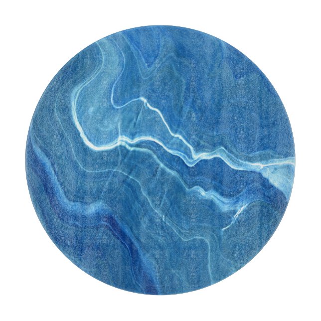 Blue Agate Marble Abstraction   Cutting Board (Front)