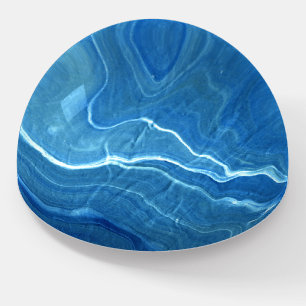 Blue Agate Marble Abstraction Paperweight