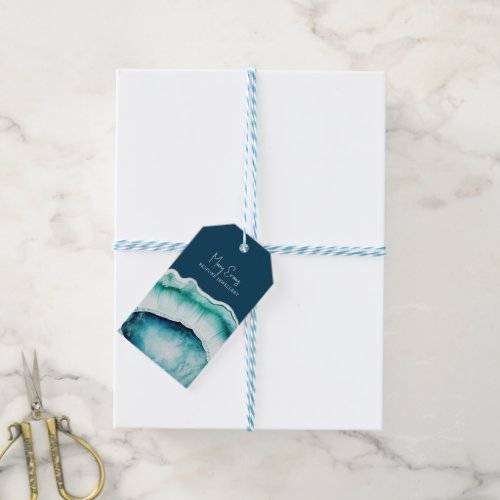 Blue agate necklace display card gift tags