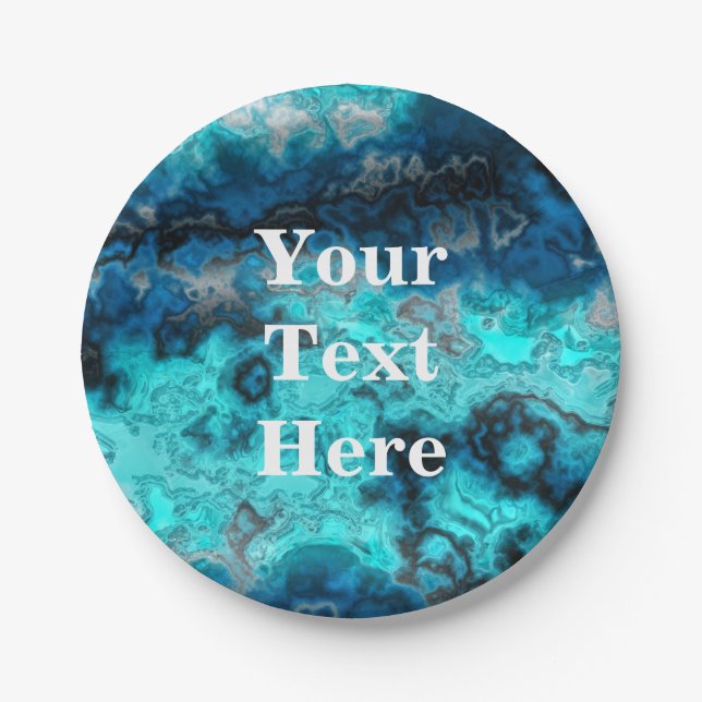 Blue Agate Paper Plates (Front)