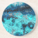 Blue Agate Sandstone Coaster<br><div class="desc">Abstract digital art representation of the detailed, swirled patterns of a polished blue agate or geode. Get "stoned" with this really cool geology design.</div>