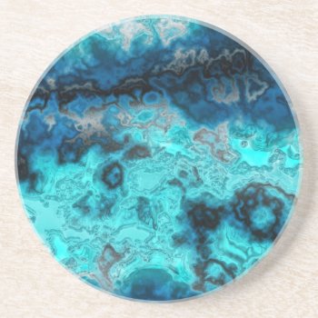 Blue Agate Sandstone Coaster by DeepFlux at Zazzle