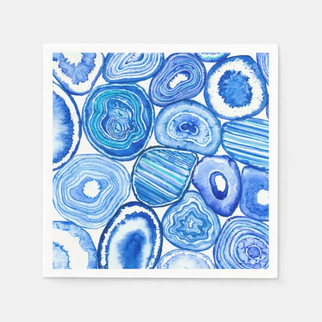 Blue agate slices napkins (Front)