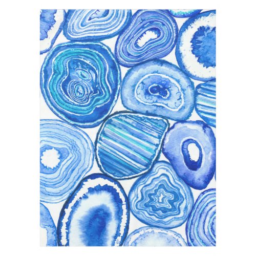 Blue agate slices tablecloth