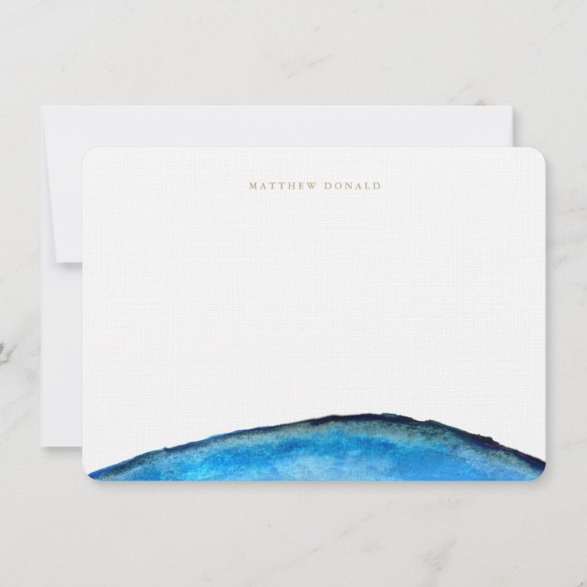 Blue Agate Stationery Note Card (Front)