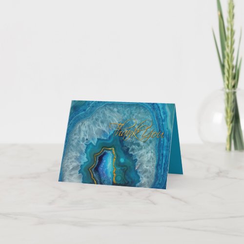 Blue Agate Thank You Note Card