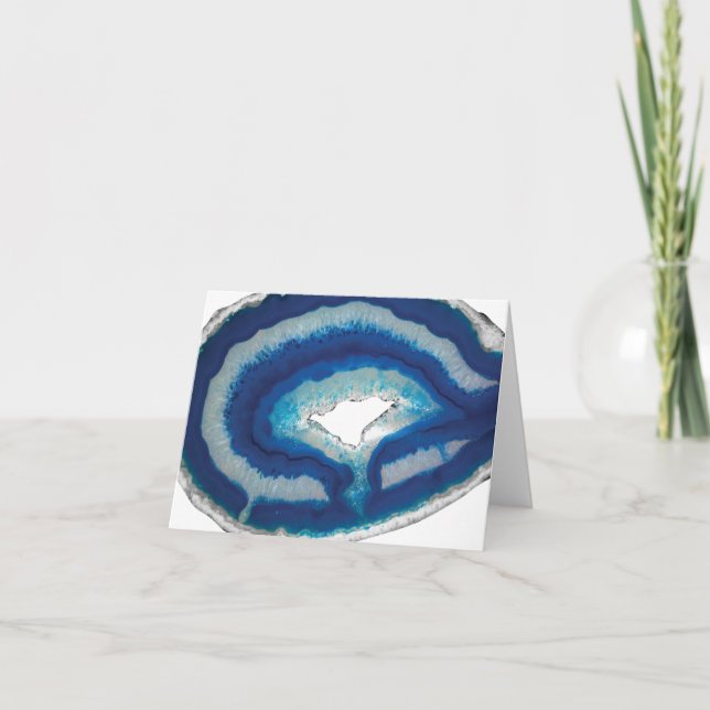 Blue Agate Thank You Note Card (Front)