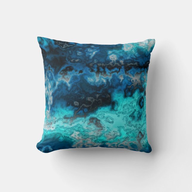 Blue Agate Throw Pillow (Front)