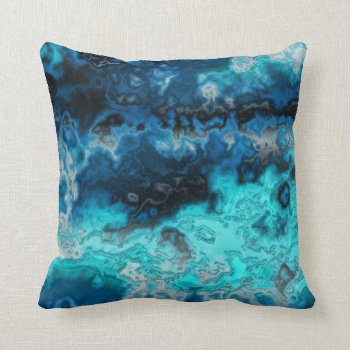 Blue Agate Throw Pillow by DeepFlux at Zazzle