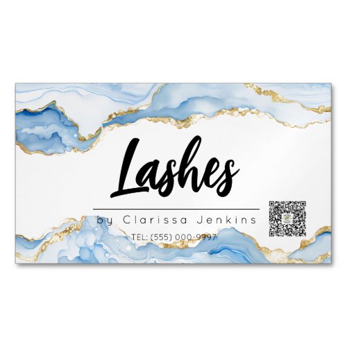 blue agate Trendy Modern Lash Extensions Beauty Business Card Magnet