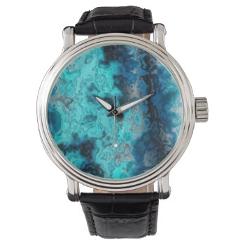 Blue Agate Watch by DeepFlux at Zazzle