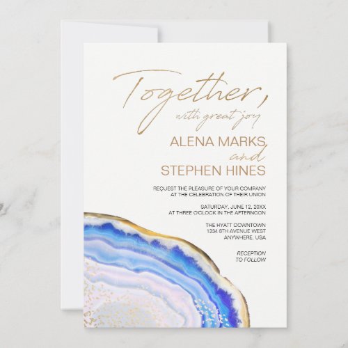 Blue Agate Wedding Invitation