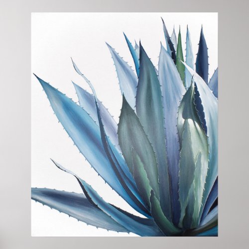 Blue Agave Acrylic Painting Poster