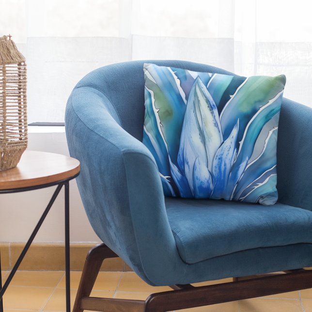 Blue Agave Throw Pillow (Creator Uploaded)