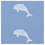 Blue aged effect dolphins fabric
