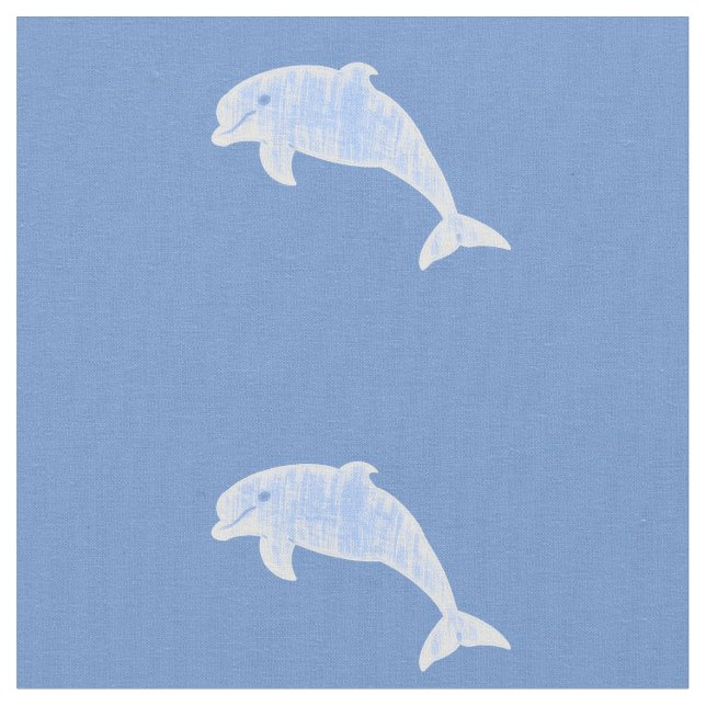 Blue aged effect dolphins fabric (Close Up)