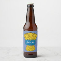 Blue, Agricultural label. Beer Bottle Label