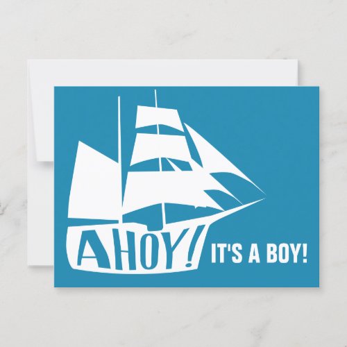 Blue Ahoy its a boy Nautical Themed Baby Photo  Postcard