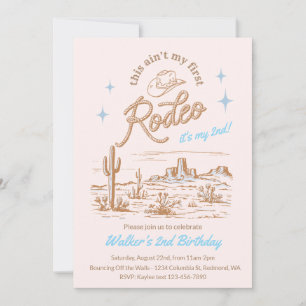 Blue Ain't My First Rodeo Birthday Invite