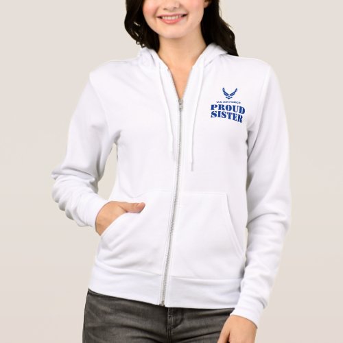 Blue Air Force Logo  Name with Outline 2 Hoodie