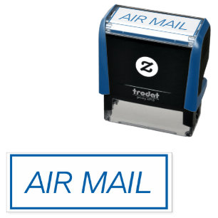 Blue Air Mail self-inking stamp for post