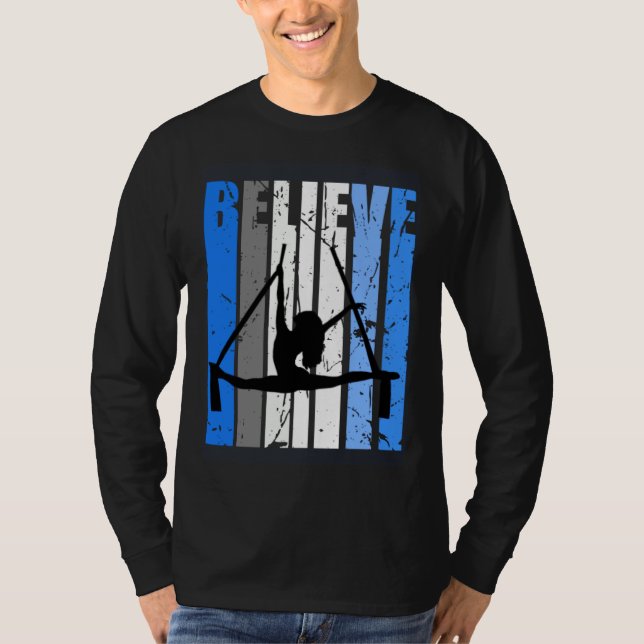 Blue Air Yoga Dance Air Yoga Believe Motivating Da T-Shirt (Front)