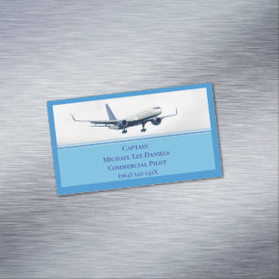  Blue  Aircraft Airplane Captain Pilot Plane  Business Card Magnet