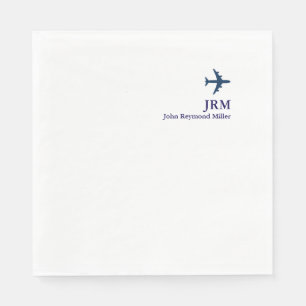 Blue Airplane Aircraft Jet Airline Pilot Party Napkins