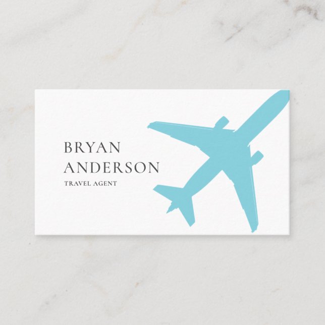 Blue Airplane Business Card (Front)