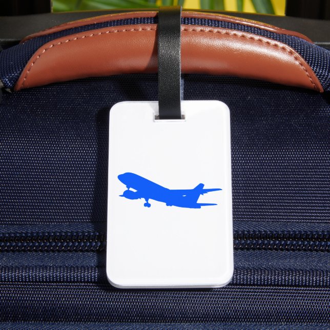 Blue Airplane Luggage Tag (Back Insitu 4)