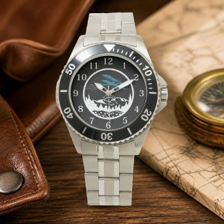 Blue Airplane Mountain Wilderness Pilot Watch