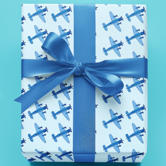 Blue Airplane Pattern Baby shower  Wrapping Paper (Creator Uploaded)