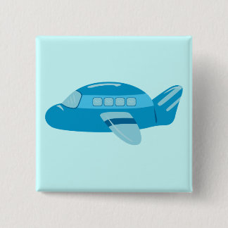 Blue Airplane Pinback Button
