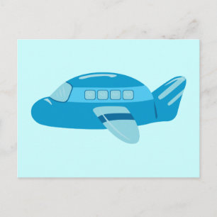 Blue Airplane Postcard