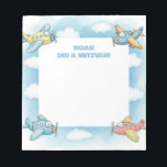 Blue Airplanes Personalized Mitzvah  Notepad<br><div class="desc">Whether you're a parent or a teacher (a moreh or a morah), encourage the kids to do good deeds with these Mitzvah Notes that show appreciation every time children do mitzvos. // airplane mitzvah note notepad, mitzva educational school notes, jewish appreciation education aid, kids childrens mitzvos, "judaism encouragement well done",...</div>
