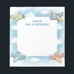 Blue Airplanes Personalized Mitzvah Notepad<br><div class="desc">Whether you're a parent or a teacher (a moreh or a morah), encourage the kids to do good deeds with these Mitzvah Notes that show appreciation every time children do mitzvos. // airplane mitzvah note notepad, mitzva educational school notes, jewish appreciation education aid, kids childrens mitzvos, "judaism encouragement well done",...</div>