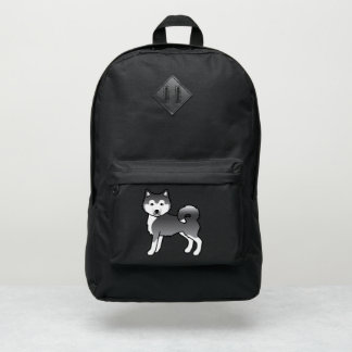 Blue Alaskan Malamute Cute Cartoon Dog Port Authority® Backpack