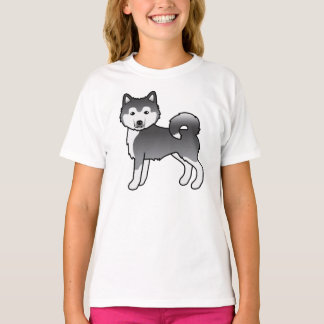 Blue Alaskan Malamute Cute Cartoon Dog T-Shirt
