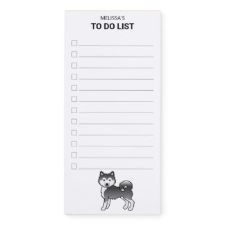 Blue Alaskan Malamute Dog To Do List Magnetic Magnetic Notepad