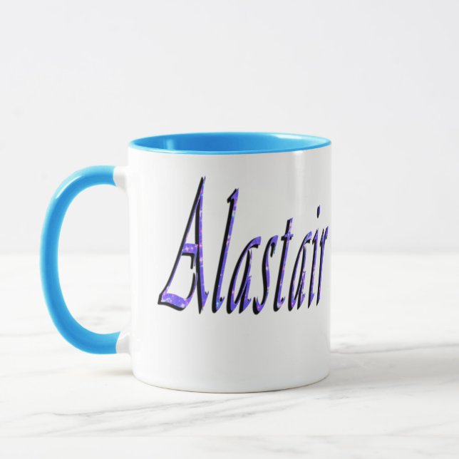 Blue Alastair Name Logo, Mug (Left)