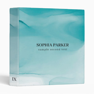 Blue Alcohol Ink Texture 3 Ring Binder