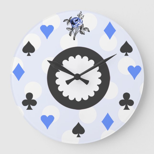 Blue Alice in Wonderland Themed Large Clock (Front)