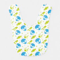 Blue Alien Baby Bib