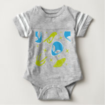 Blue Alien Baby Bodysuit